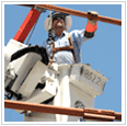 Man working on power line