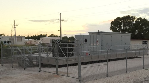 Exterior view of Florida Bay Battery Storage System near the Everglades